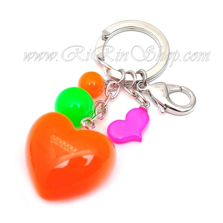 Aznavour พวงกุญแจหัวใจเซลลูโลส (Neon orange)
