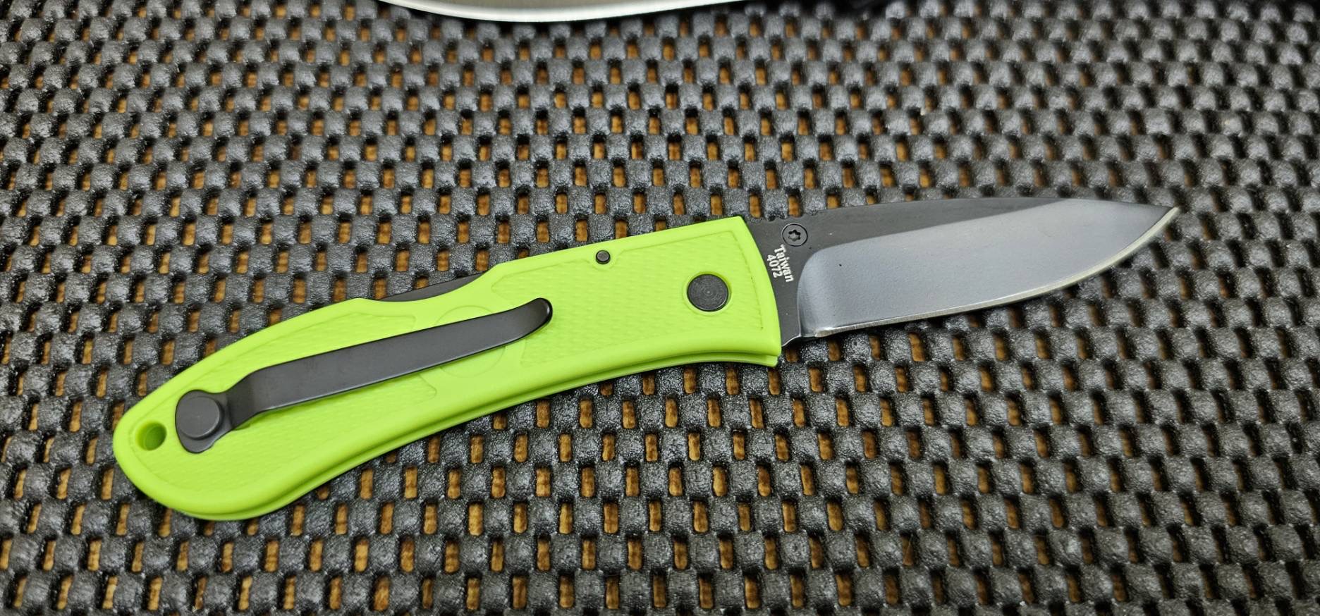 Ka-Bar Mini Dozier Hunting Lockback Knife Zombie Green (2.25" Black) 4072ZG