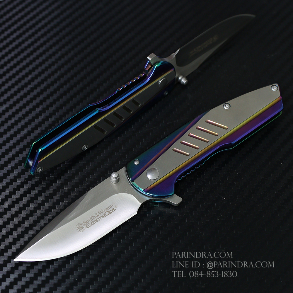 มีดพับ Smith&Wesson Knives ด้ามสีรุ้ง (OEM)