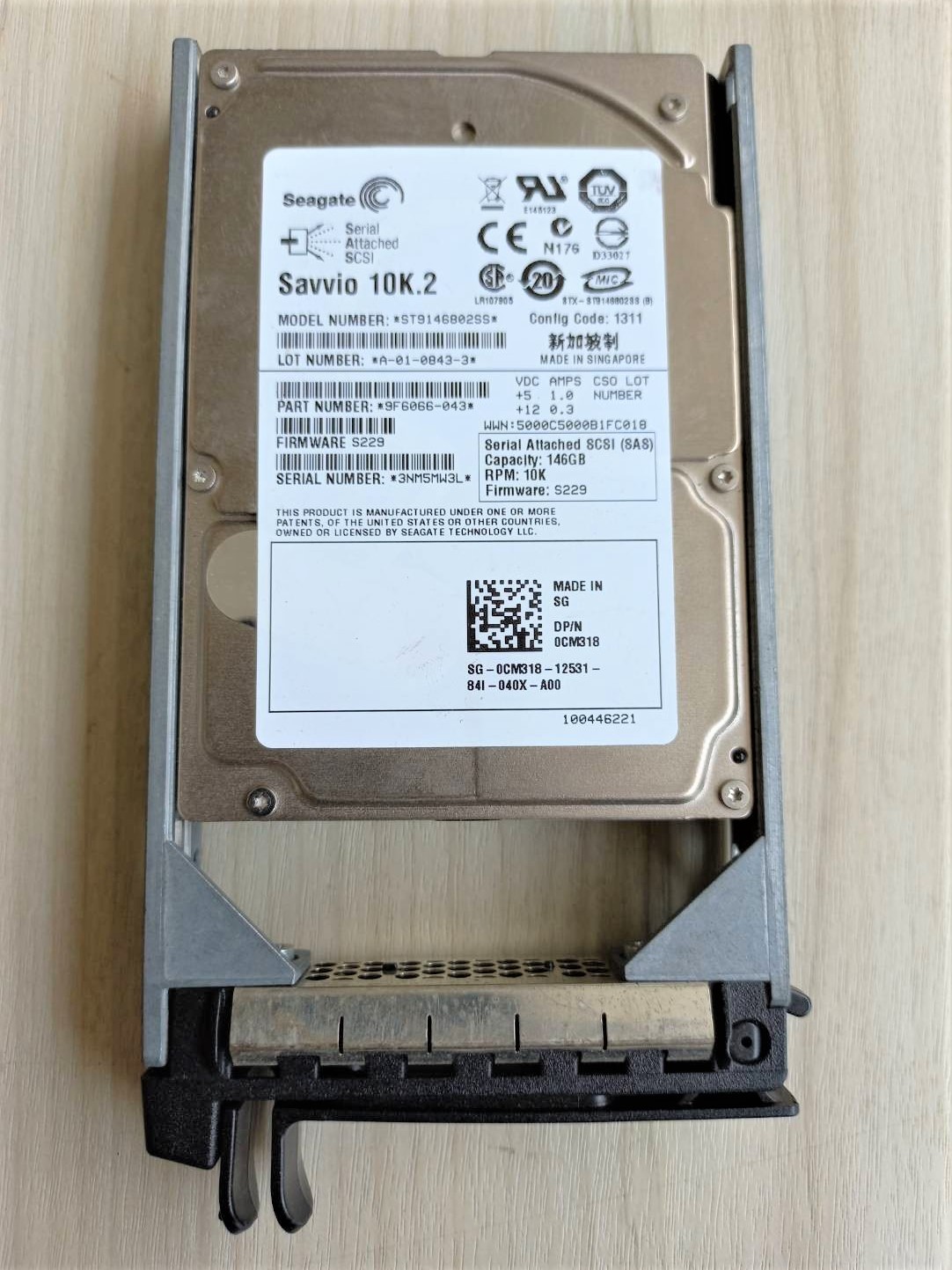 SG-0CM318 Dell 146GB 10000RPM SAS 3Gbps 16MB Cache 2.5-inch Internal Hard Drive Mfr.