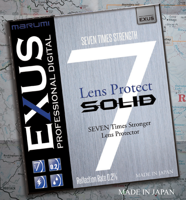 MARUMI FILTER EXUS LENS PROTECT SOLIDR เพิ่มความแข็งแรง 7 เท่าจากปกติ พร้อมเคลือบ Multi-coat พิเศษ อัตราการสะท้อนของแสงเพียง 0.2% เคลือบพิเศษเพื่อป้องกันการเกิดไฟฟ้าสถิตย์ กันน้ำและน้ำมัน รับประกันศูนย์