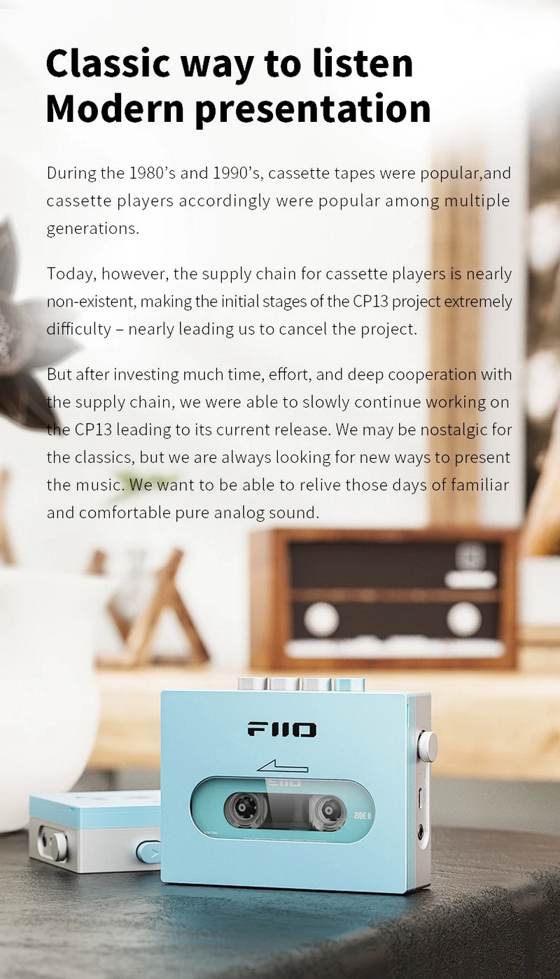 FiiO CP13 เครื่องเล่นเทปคาสเซ็ทพกพาสไตล์ RETRO (ซาวด์อะเบาท์) คุณภาพสูง