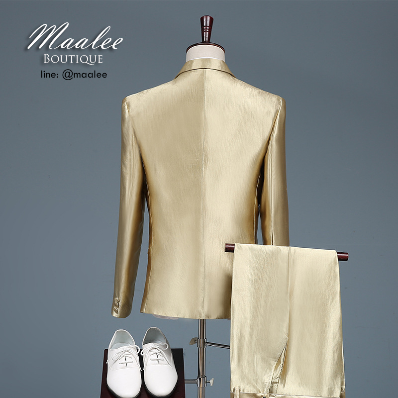 พร้อมเช่า ชุดสูทชาย สีทอง Luxury Gold