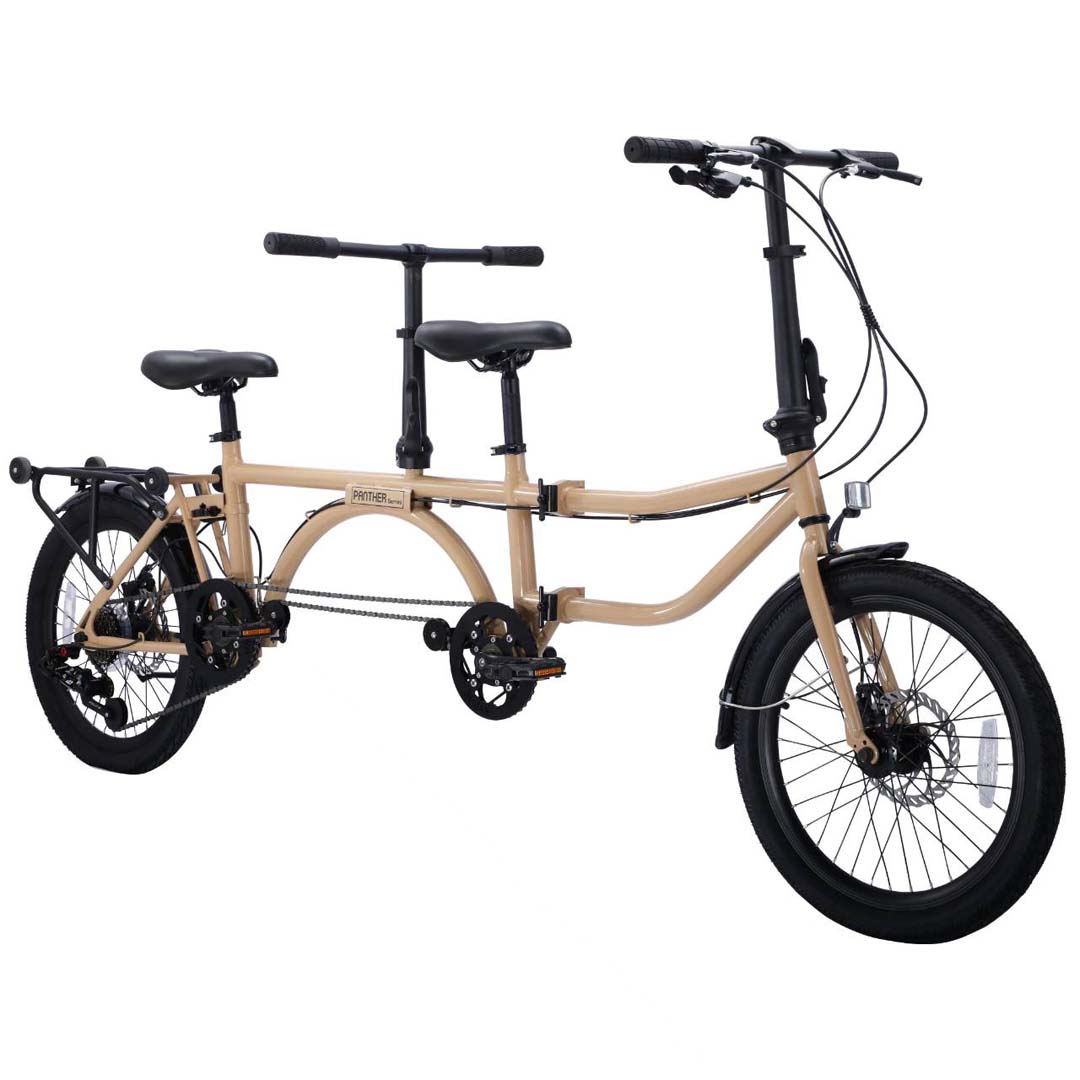 K-POP LG600 จักรยานสองตอน Tandem เกียร์ 8 สปีด พับได้ ลากได้ ล้อ 20นิ้ว เฟรมเหล็ก ปี 2024