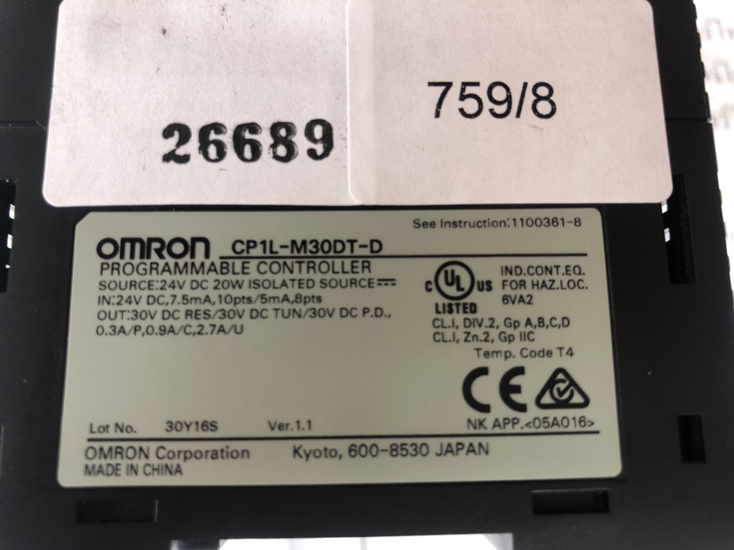 CP1L-M30DT-D PLC " OMRON "
