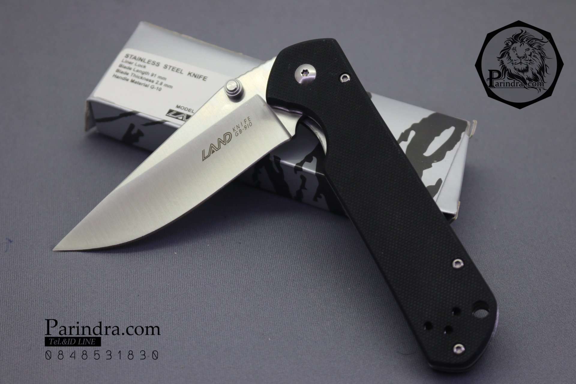 มีดพับ Land Knife GB9-910 ด้ามสีดำสนิท (ของแท้) สวยงาม แกร่ง ทนทาน