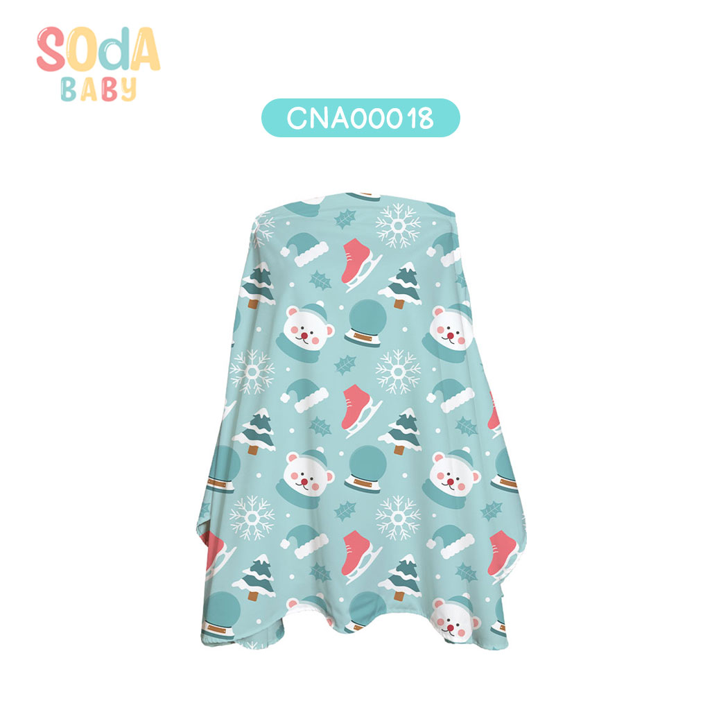 ผ้าคลุมให้นม ลาย Winter #ใส่ชื่อได้ รหัส CNA00018 ⛄️❄️#Winter #SOdAbaby