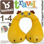 หมอนรองคอและศีรษะเด็ก BENBAT Travel Friends ให้นอนตามหลักสรีระ สำหรับวัย 1 - 4 ปี สีเหลือง ลายซันนี่