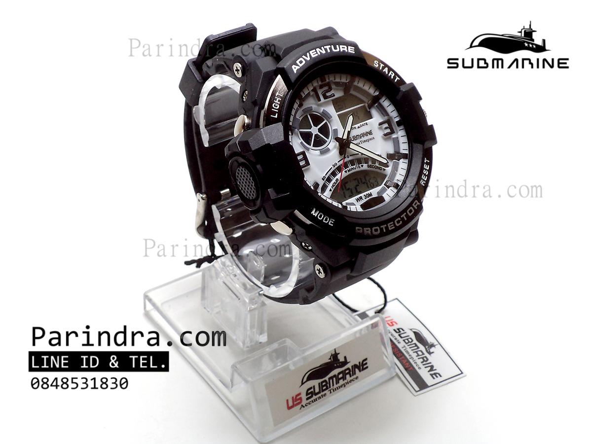 นาฬิกา US submarine Adventure Protector รุ่น TP3156M สีดำหน้าปัดขาว(พื้นเทา)