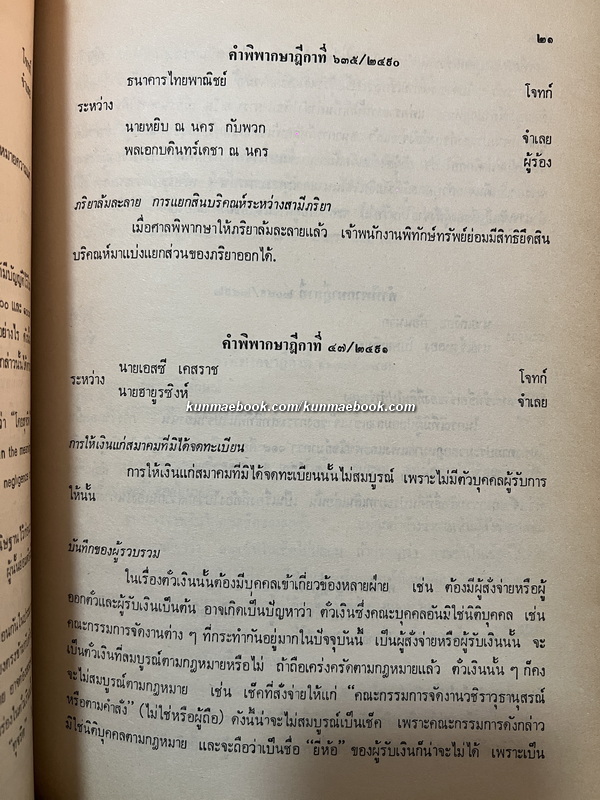 ย่อคำพิพากษาบางเรื่องเกี่ยวกับการธนาคารและตั๋วเงิน ระหว่าง ร.ศ.128 - พ.ศ.2518