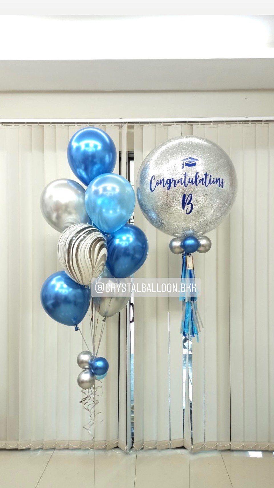 ลูกโป่ง รับปริญญา Bubble ขนาด 24" พร้อม ช่อลูกโป่งโครเมี่ยม ช่อ 9 ลูก 1 ช่อ,ลูกโป่ง ลายหิน USA 1 ลูก พร้อมตกเเต่ง สามารถเปลี่ยนสีลูกโป่ง/เปลี่ยนข้อความ/เปลี่ยนขนาดได้