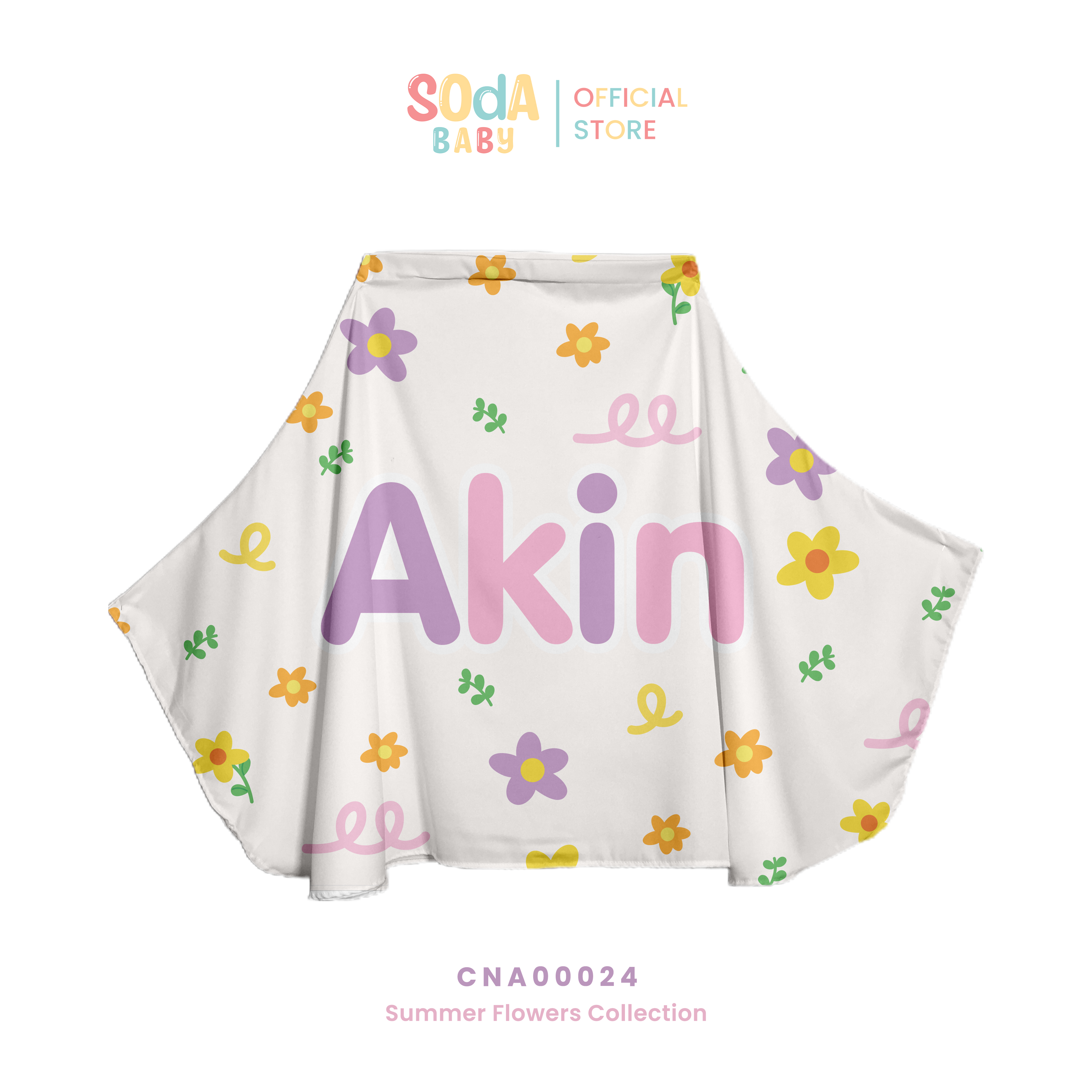 ผ้าคลุมให้นม ลาย Flower garden #ใส่ชื่อได้ รหัส CNA00024 🌼🌸 #SummerFlowers #SOdAbaby