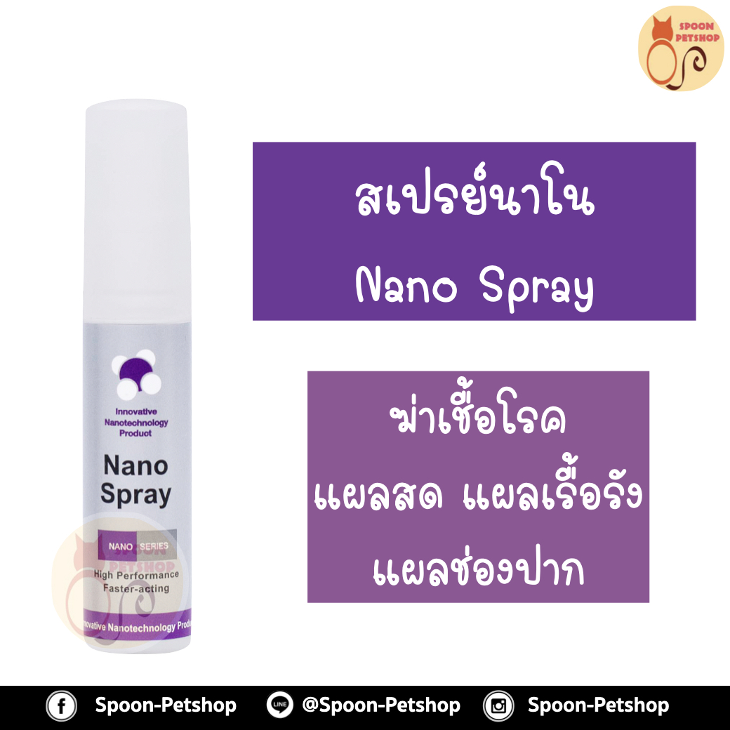 นาโนวูนด์ Nano Wound Spray สำหรับรักษาบาดแผล โรคผิวหนัง จากการติดเชื้อ พ่นผิวหนัง รักษาช่องปาก 20ml