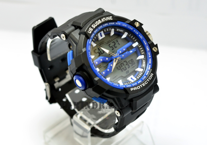 นาฬิกา US submarine Protector รุ่น TP3152M สีฟ้าเข้ม พื้นหลังเทาของแท้ 100%
