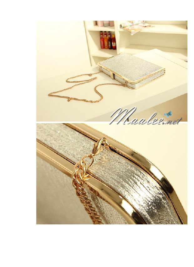 พร้อมส่ง Evening Clutch กระเป๋าออกงาน สีดำ ทรงสีเหลี่ยม พร้อมสายสะพาย ขนาด S