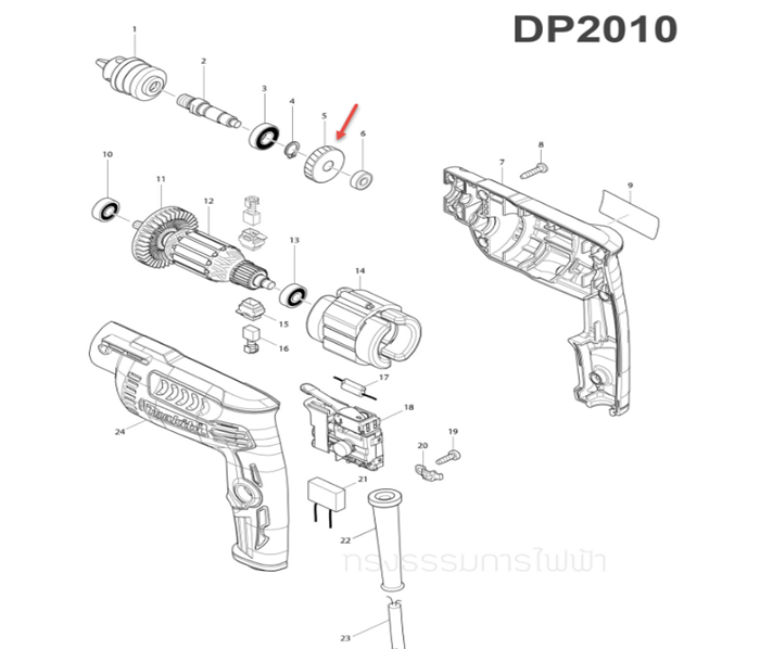 เฟือง สว่าน มากีต้า-Makita DP2010 [#5] Pn.227776-6 (แท้) ##