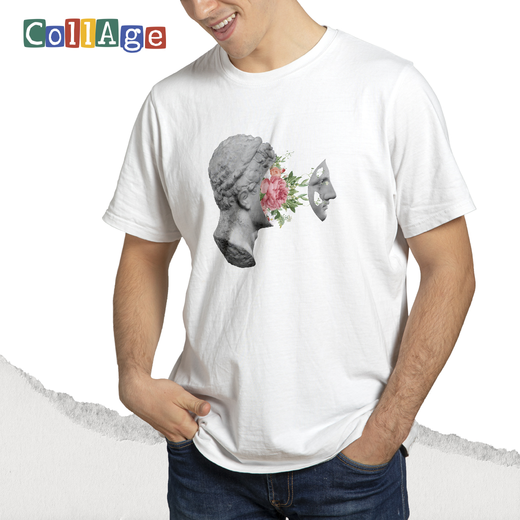 เสื้อยืดพิมพ์ลาย Collage Brooke II รหัส CEA00445 สีขาว #เสื้อยืด #Collage
