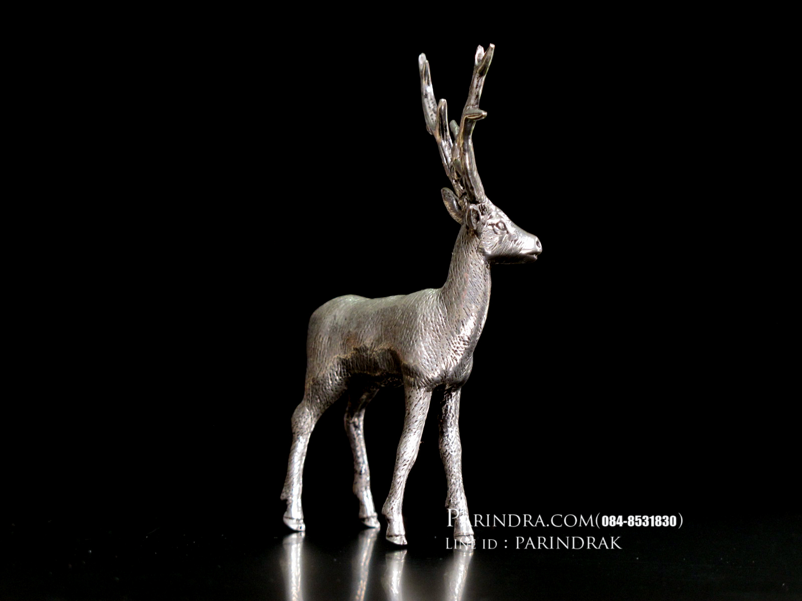 รูปหล่อรูปกวางไทยจากโลหะ Pewter งานฝีมือคนไทย 100% (สวยมากๆคล้ายเนื้อเงินแท้)