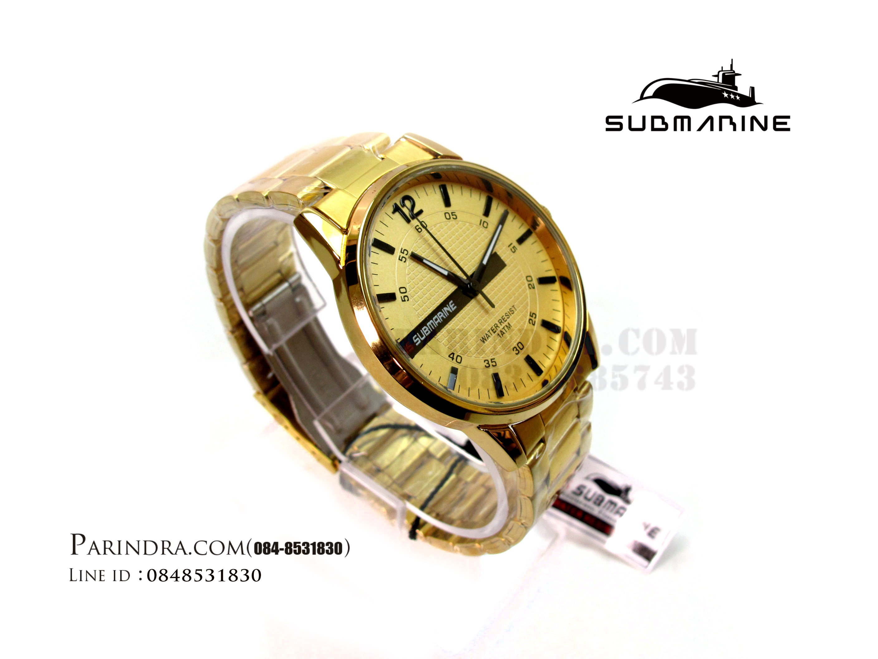 นาฬิกาคู่ US submarine รุ่น J104L-M แพคคู่ สีทองล้วน