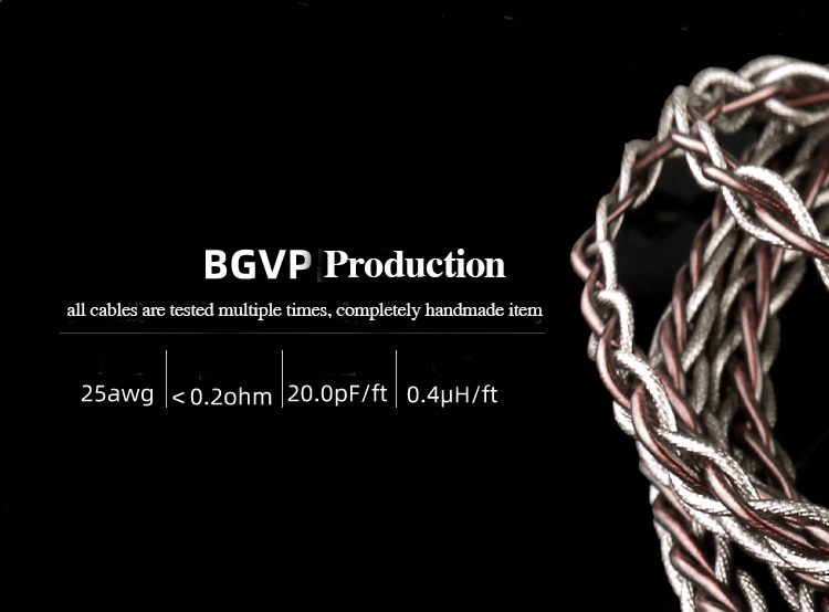 ขาย BGVP Silver foil สายหูฟัง OCC + silver foil สายถัก 8 แกน ระดับ 6N