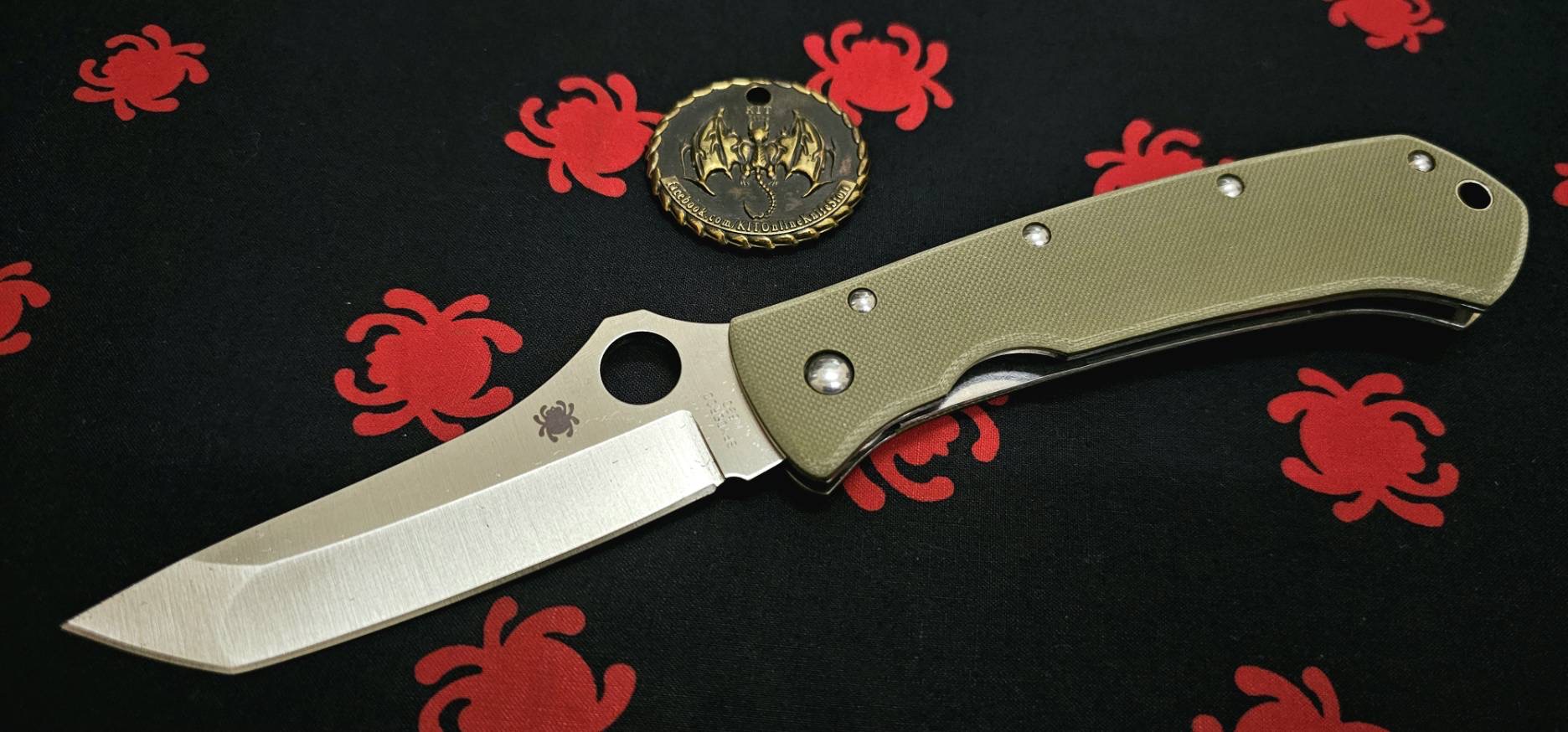 Spyderco Lum Tanto Knife OD Green G-10 (3.9" Satin M390)