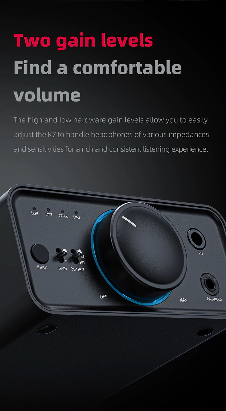 FiiO K7 True balanced DAC/Amp ตั้งโต๊ะ กำลังขับสูง ประกันศูนย์ไทย