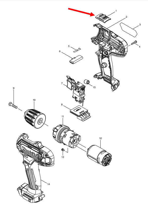 ตัวปรับระบบ ไขควง, สว่านไร้สาย Makita DF030D, DF330D, DF031D, HP330D, HP330DW, DF331D, HP331D [#1] Pn.126233-0 (แท้) ##