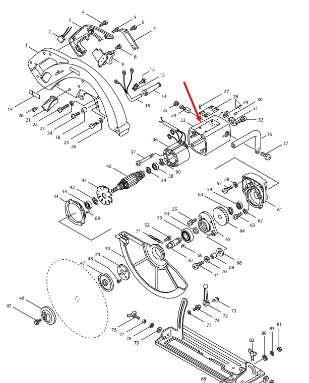 เสื้อฟิลคอยล์ เลื่อยวงเดือน มากีต้า 5402 [#33] Pn.156185-1 (แท้) ##