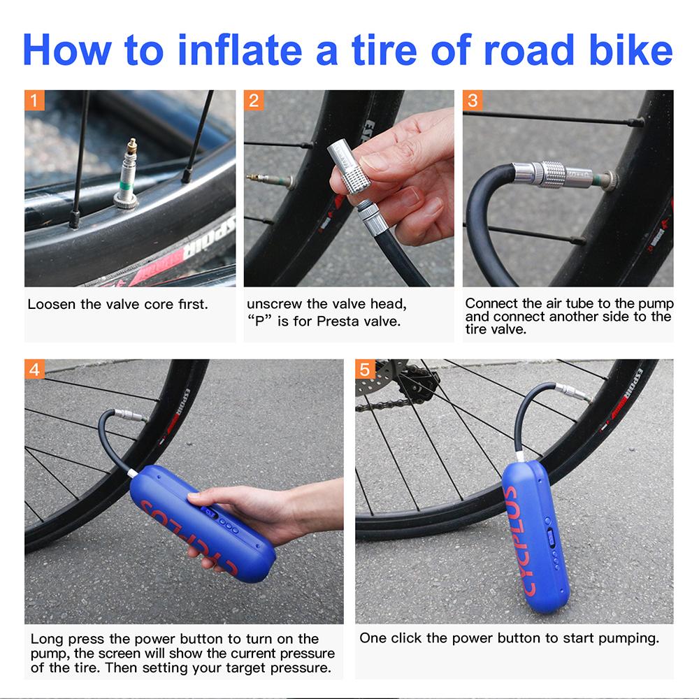 ปั๊มลมดิจิตอล CYCPLUS A3 Portable bicycle pump Inflat Bike Bicycle Tire 150PSI. สูบได้ทั้งจักรยาน รถยนต์ ลูกบอลต่างๆ เป็นทั้งไฟฉาย