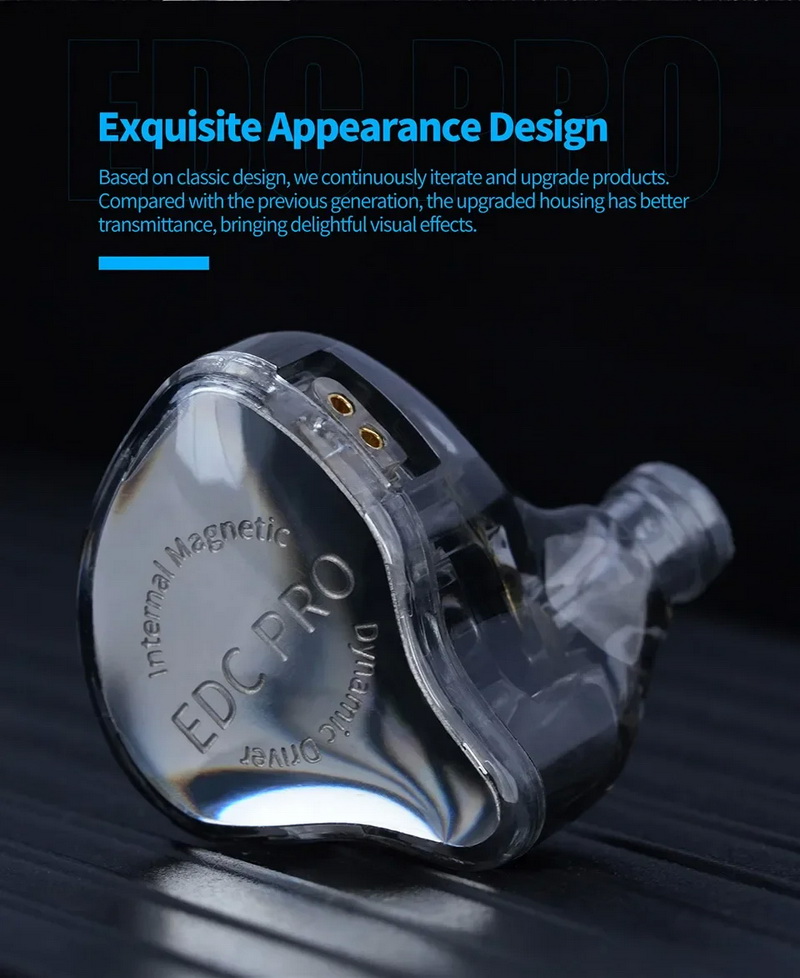 KZ EDC Pro หูฟัง IEMs ไดรเวอร์ Dynamic เบสทรงพลัง เส้นโค้งเสียงที่น่าทึ่ง ประกันศูนย์ไทย