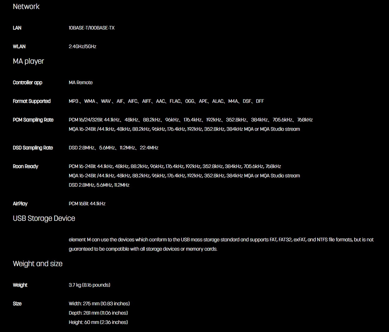 ขาย Matrix Audio Element M DAP+DAC+AMP ครบจบในตัวเดียว