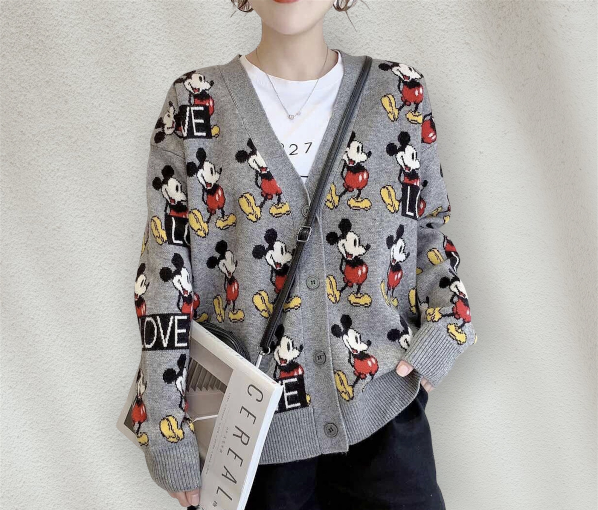เสื้อคลุมไหมพรมลายมิ้กกี้
