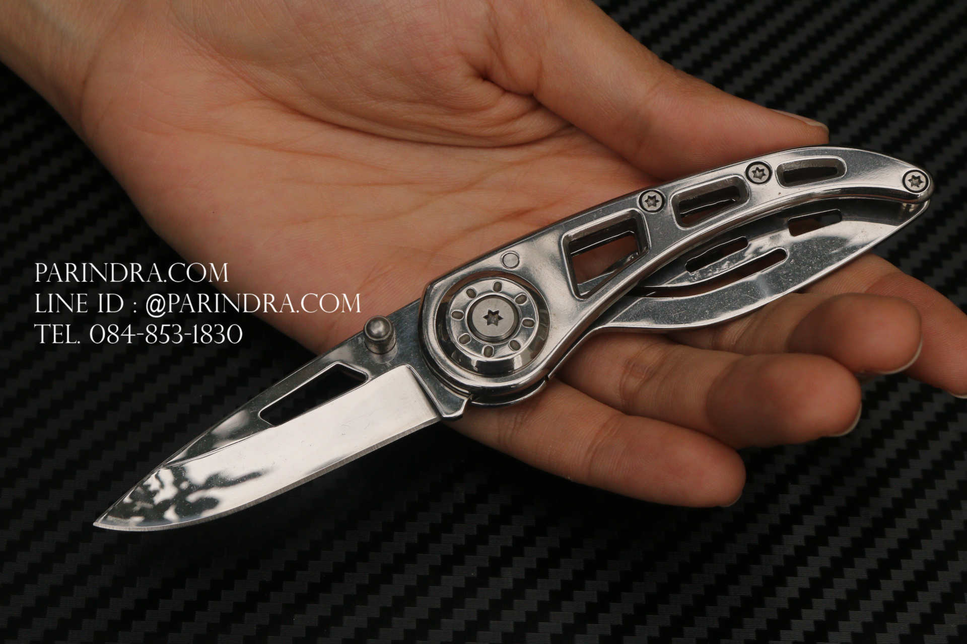 มีดพับเล็ก สีเงินเงา ขนาดเล็ก เน้นพกพา สวยงาม ราคาประหยัด