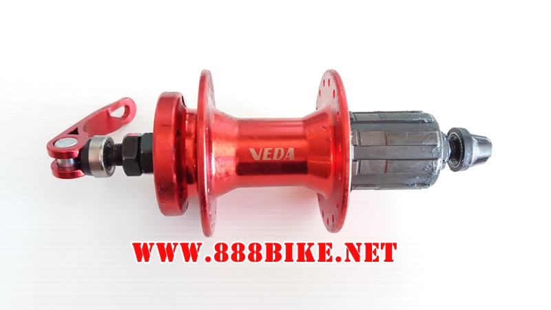 ดุมดิสเสือภูเขา ดุมเสือภูเขา VEDA หน้า/หลัง โม่อลูฯ สีดำและสีแดง 32H,VEDA-433