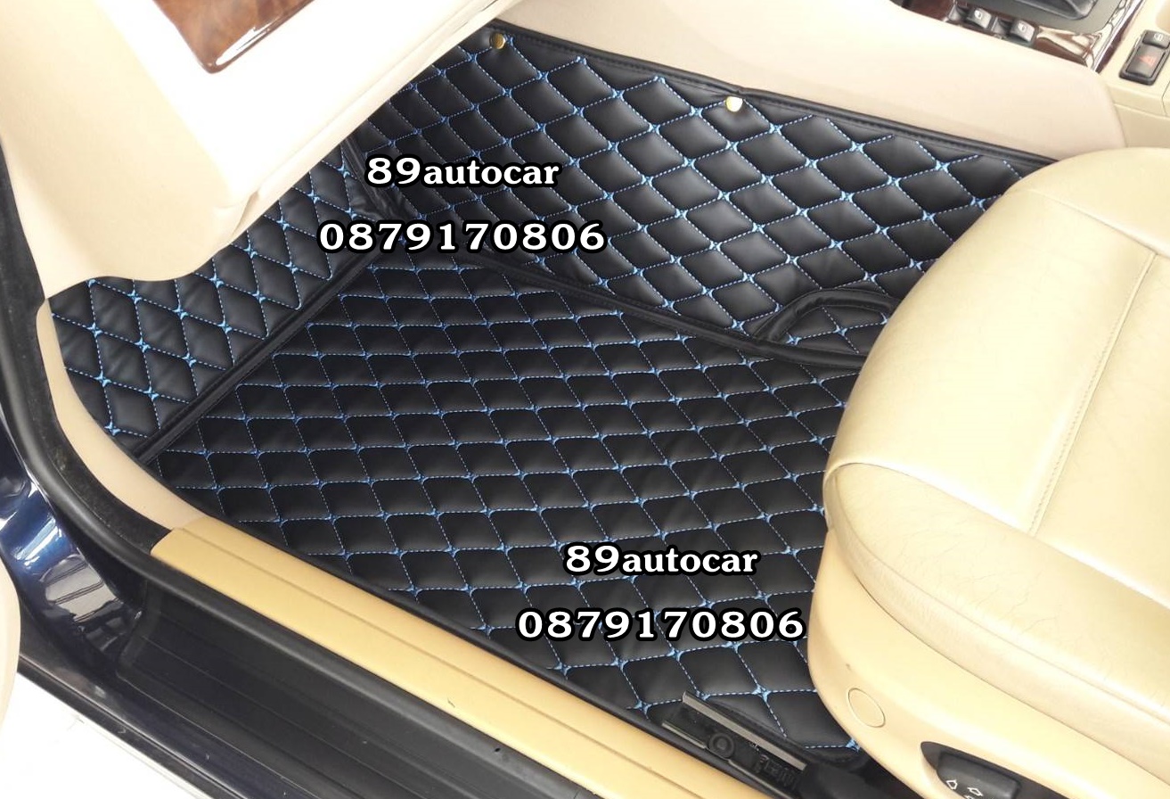 พรมรถยนต์ พรม6ดี ปูพื้น BMW 323i E46 สีดำด้ายฟ้า เข้ารูป