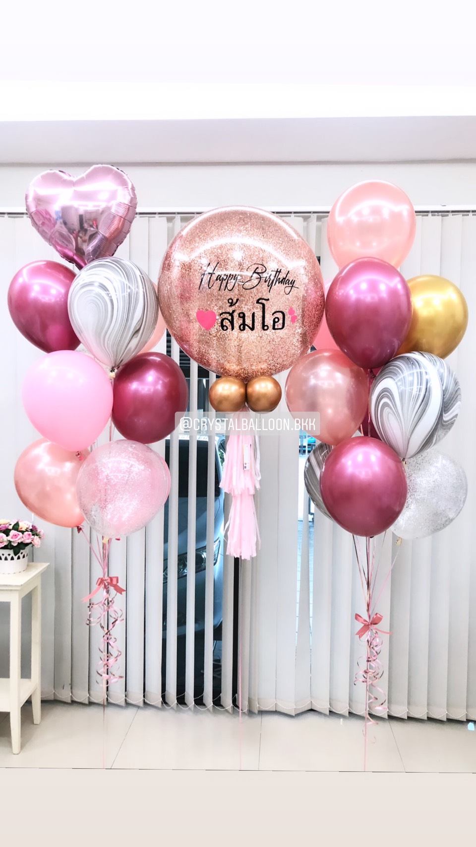 ลูกโป่ง วันเกิด Bubble ขนาด 24" พร้อม ช่อลูกโป่ง 10 ลูก 2 ช่อ,ฟอยล์หัวใจ ขนาด 18" 1 ชิ้น,ลูกโป่งลายหิน USA 3 ลูก พร้อมตกเเต่ง สามารถเปลี่ยนสีลูกโป่ง/เปลี่ยนข้อความ/เปลี่ยนขนาดได้