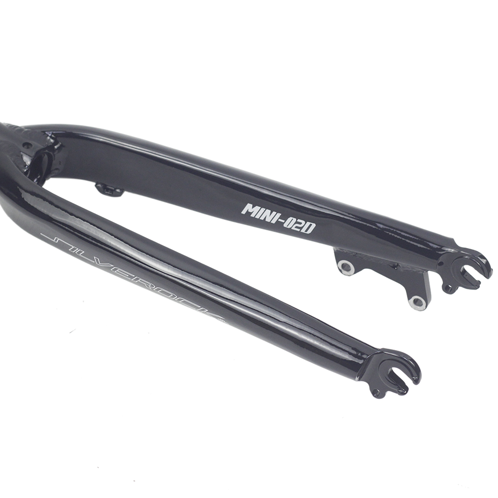 ตะเกียบคาร์บอน SILVEROCK MINI-02D Aluminum Fork 20" 406 451 for Folding Minivelo BMX Bike Rigid Forks Rim Brake 1 1/8" 28.6mm