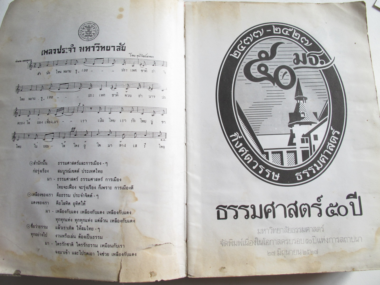 หนังสือ 50 มธ กึ่งศตวรรษธรรมศาสตร์ 2477 – 2527