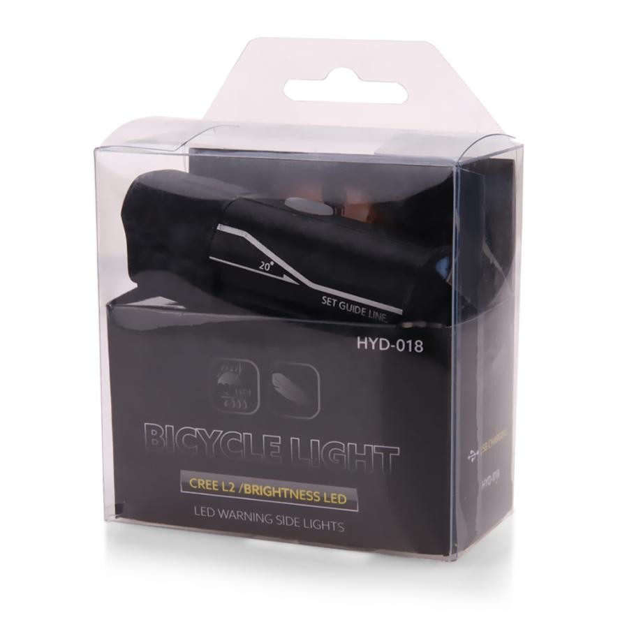 ไฟหน้า SpoLite ,HYD-018 Cree L2 Compact Bike Light (USB charge) สีดำ กันน้ำได้