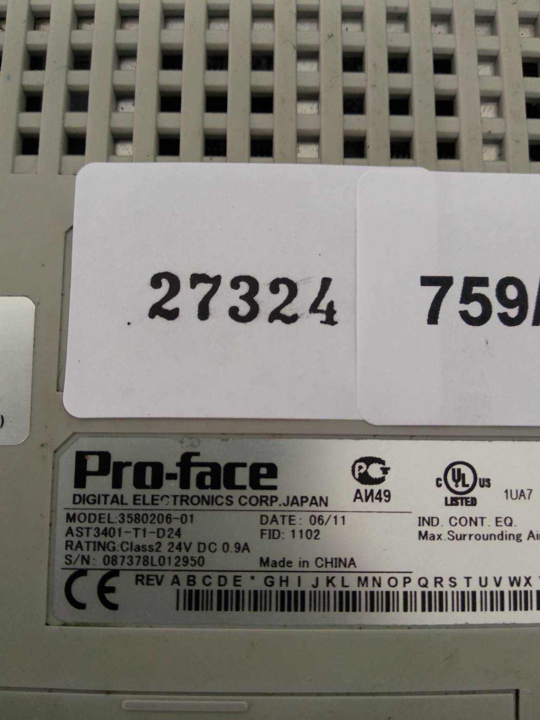 AST3401-T1-D24 LCD TOUCH SCREEN " PROFACE "
