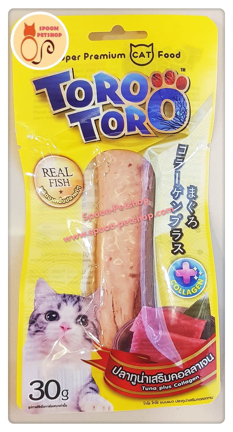 Toro Toro ขนมแมว โทโร โทโร่ รสปลาทูน่า เสริมคอลลาเจน 30g