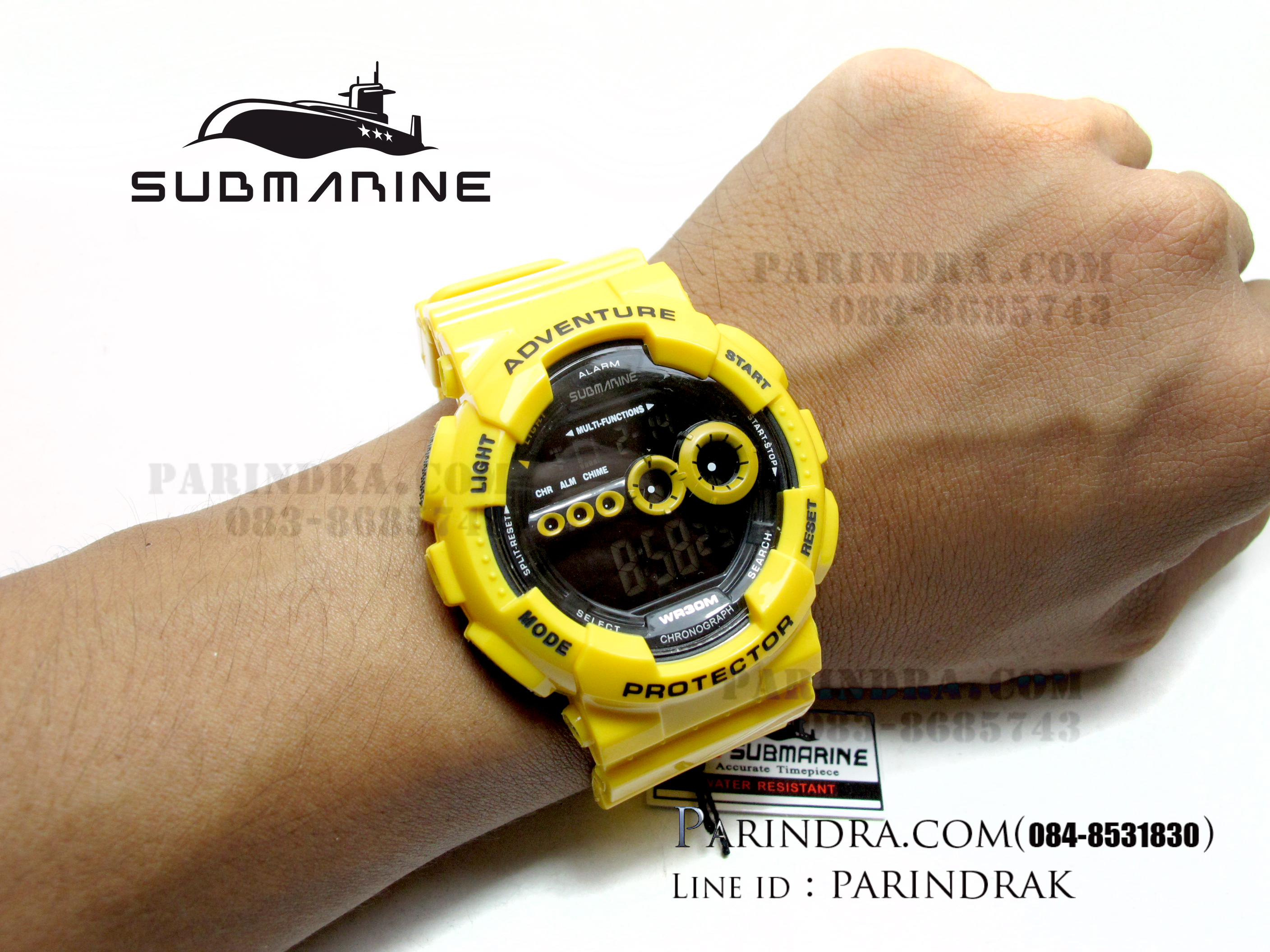 นาฬิกา US submarine รุ่น TP1282M สีเหลือง-พื้นหลังดำ