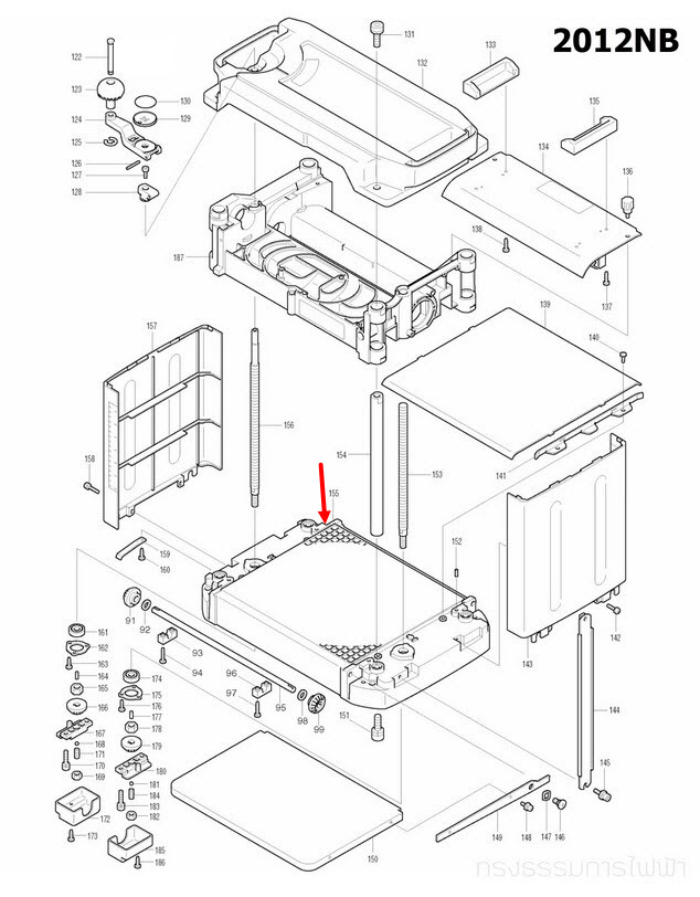 TABLE แท่นไสไม้ Makita-มากีต้า 2012NB [#155] Pn.344816-6 (แท้) ##