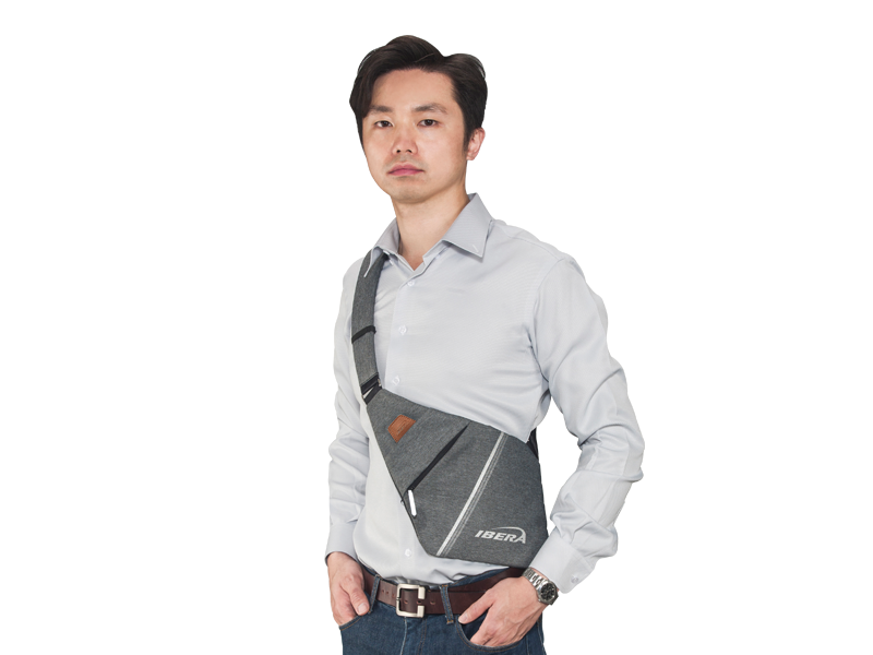 กระเป๋าคาดอก IBERA Slimline Sling Bag : IB-SF1 ความจุ 1.5ลิตร ( เทา-เงิน / น้ำเงิน / ดำ )