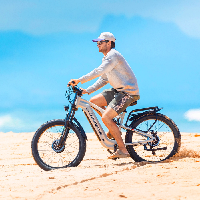 SanMilo S600 จักรยานไฟฟ้ามอเตอร์คู่ 2000W – แบตซัมซุง 48V 17.5Ah ยางหนา 26x3.0 ลุยหิมะ ชายหาด ภูเขา | เริ่มต้น 39,900 บาท