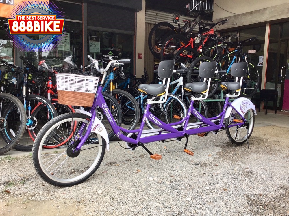 จักรยานสองตอน จักรยานแทนเดม UMEKO TRIPLET 191 3X4 1V 24" Tandem bike ล้อ 24 นิ้ว (3 คนปั่น มีเบาะท้าย)