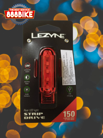 ไฟท้าย LEZYNE Y9 Strip Drive 150 LUMENs,1-LED-21R-V204, 2021 มุมมองกว้าง 270 องศา
