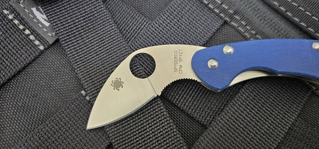 Spyderco Balance R.I.L. Knife Blue Peel-Ply G-10 (2" Satin CPM SPY 27)