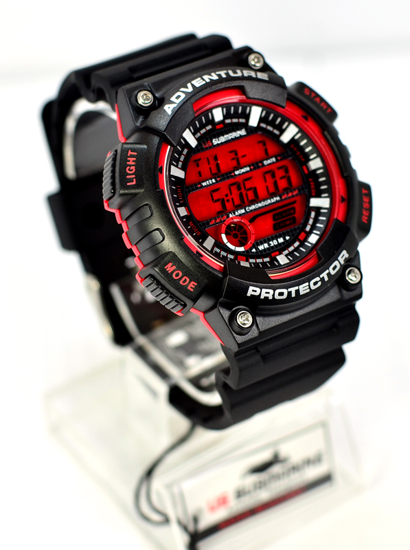 นาฬิกา US submarine สีแดง TP1318M ผิวด้าน พื้นหน้าปัดแดง
