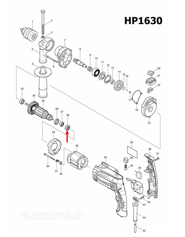 RUBBER RING 19 สว่านกระเเทก Makita-มากีต้า HP1630 [#28] Pn.421808-3 (แท้) ##